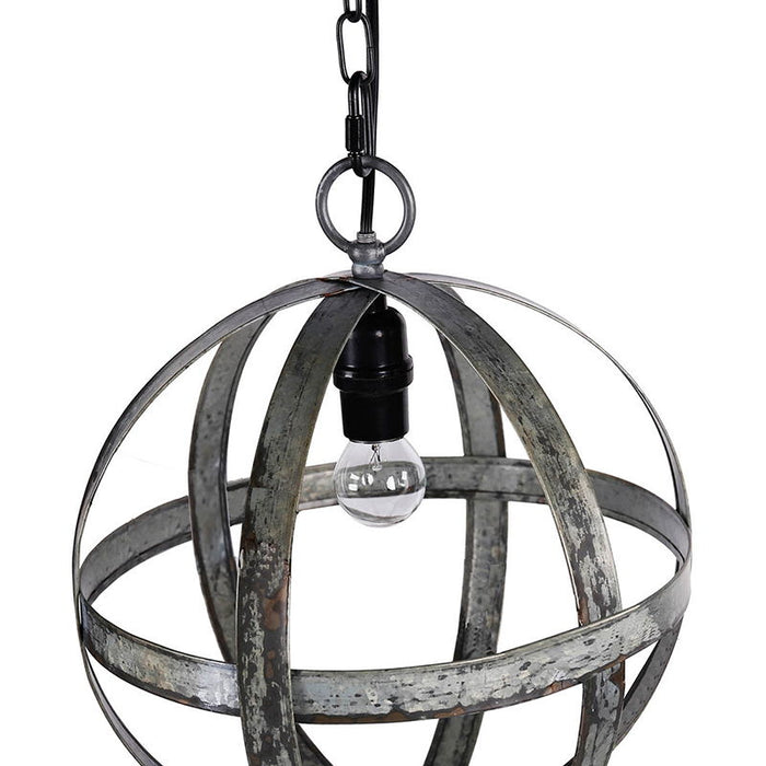 Metal Chandelier, Hanging Light Fixture With Adjustable Chain For Kitchen, Bulb Not Included - Gray