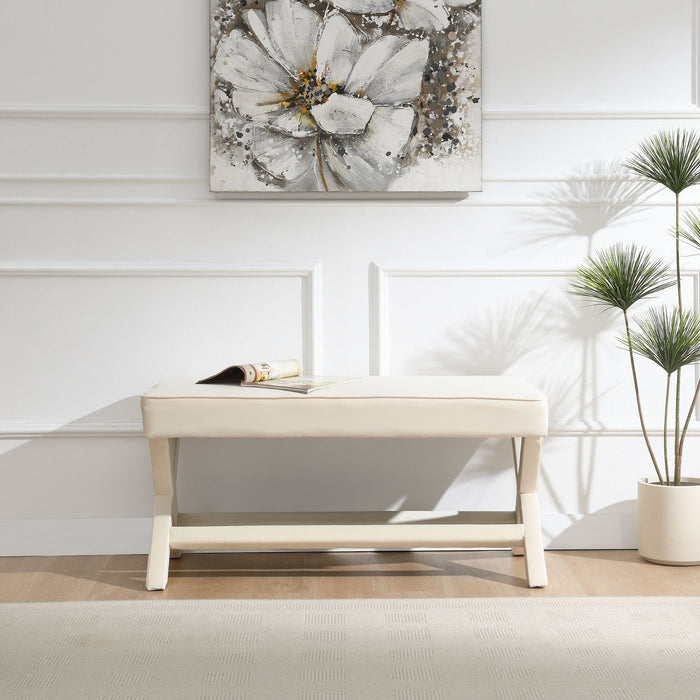 Comfort Double Bench Upholstered With X Crossed Legs