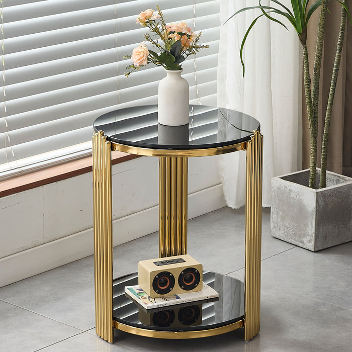 Round Table With Double Layer Storage