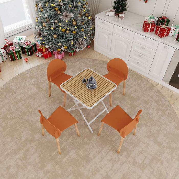 4 Piece Set Of Single Chairs With A Folding Square Table