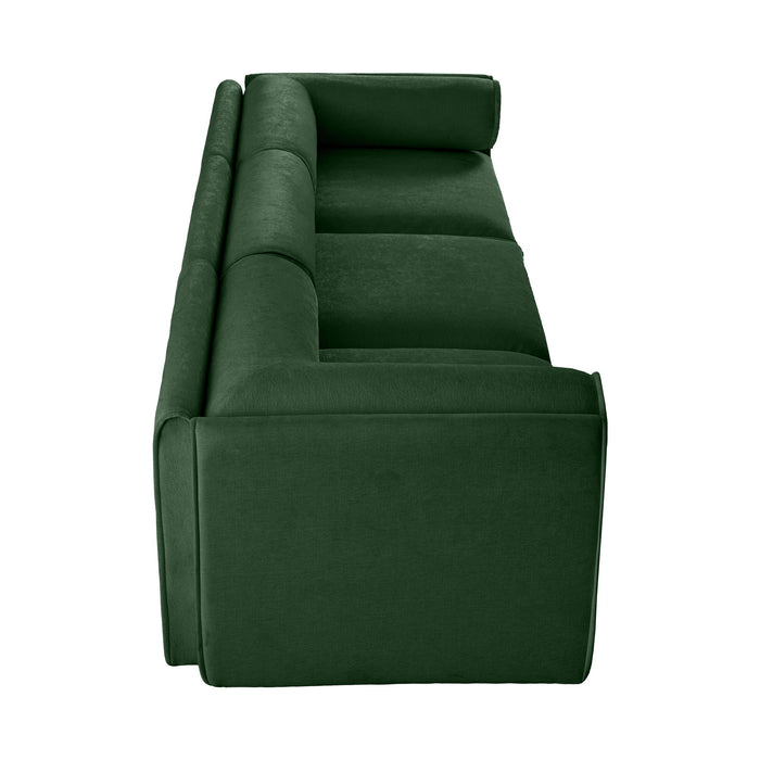 Stylish Chenille Sofa With Storage Seat And Cylindrical Backrest