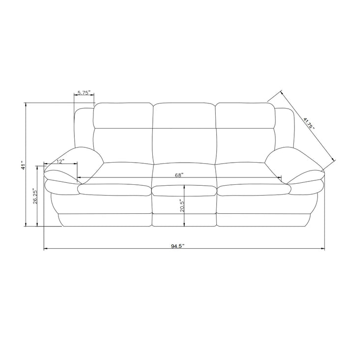 Winston - Power Reclining Sofa With LED Lighting, Hidden Drawer, And Drop Down Table - Black