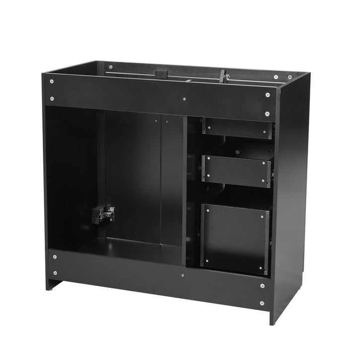Retro Style Bathroom Vanity, 3 Drawers & Soft Closing Doors