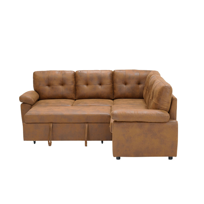 Convertible Sectional Sofa Bed With Pull Out Sleeper And Storage