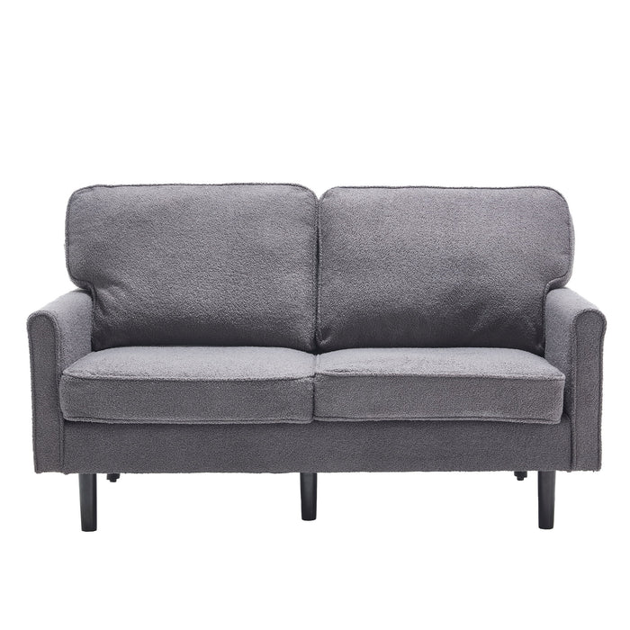 Mid Century Modern Loveseat Sofa With USB Ports, Removable Pillow Cover