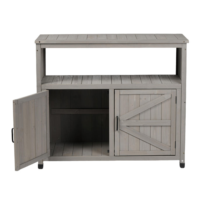 Patio Bar Table Set With Storage