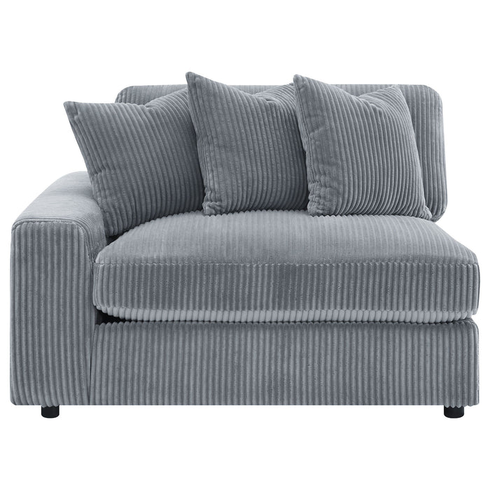 Marcus - Fog Track Arms Reversible Sectional With Pillows - Fog