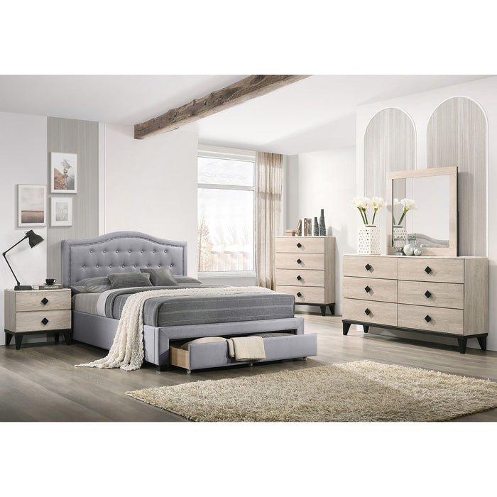 Modern Button Tufted Arch Headboard Bed With Storage Footboard