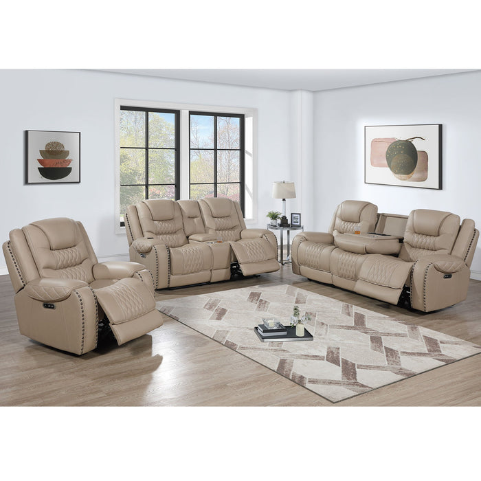 Power Recliner Single Chair With USB Port Living Room Comfort Seating - Toffee