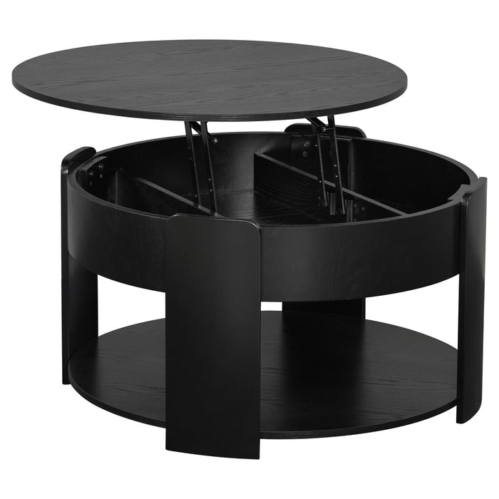 Round Lift Top Coffee Table With Hidden Storage