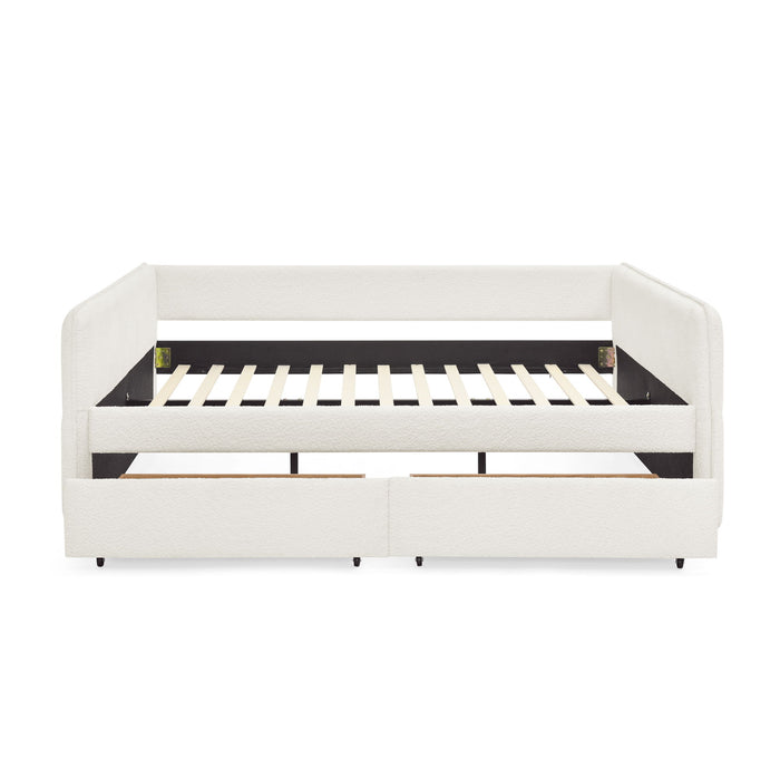 Upholstered Daybed & 2 Drawers