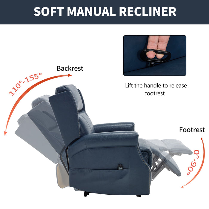Manual Recliner Chair With Heavy Duty Motion Mechanism, 8 Vibrating Nodes And 3 Massage Modes For Living Room