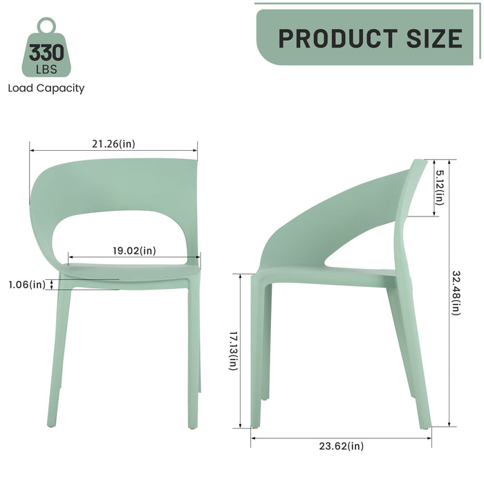 4 Piece Set Of Modern Designed Single Chairs With Long Table
