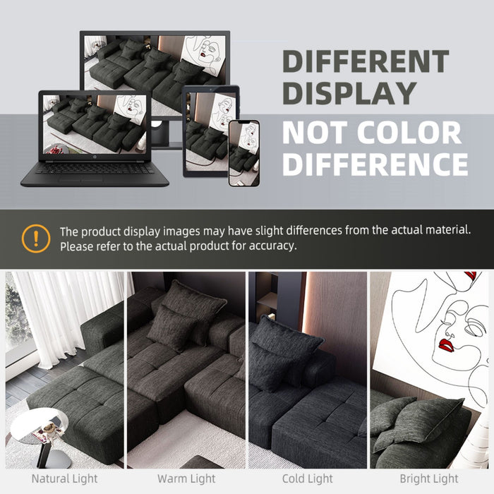 Modern Oversized Diy Combination, Modular Sectional Sofa With Pillows
