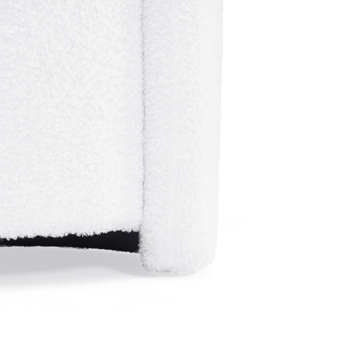 Cozy Boucle Storage Ottoman, Stylish Comfort With Hidden Storage