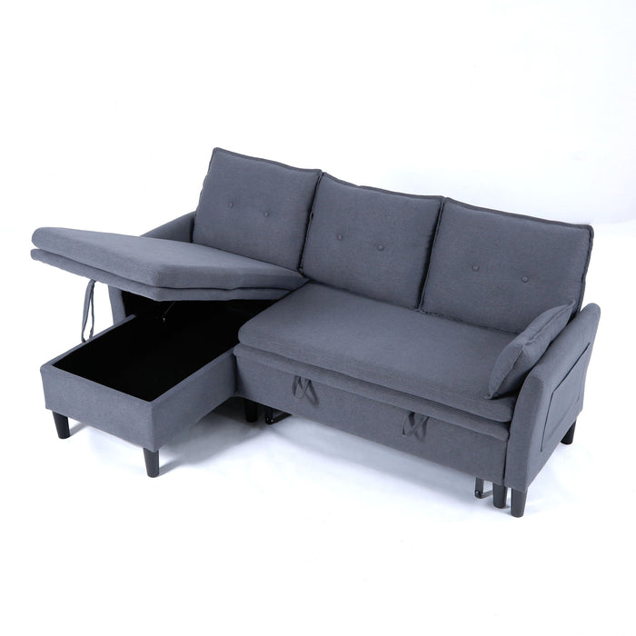 L-Shaped Reversible Chaise Sectional Sofa With Storage