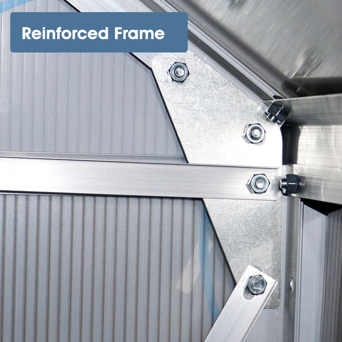 Walk-In Polycarbonate Greenhouse & Roof Vent, Sliding Doors, Aluminum Hobby Hot House For Outdoor