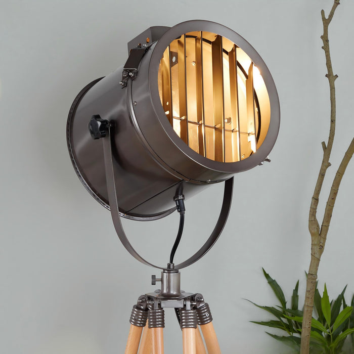 Ahoy - Industrial Floor Lamp - Natural / Antique