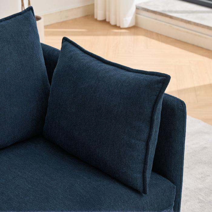 Oversized Deep Seat Accent Chair With Matching Storage Ottoman & Throw Pillows