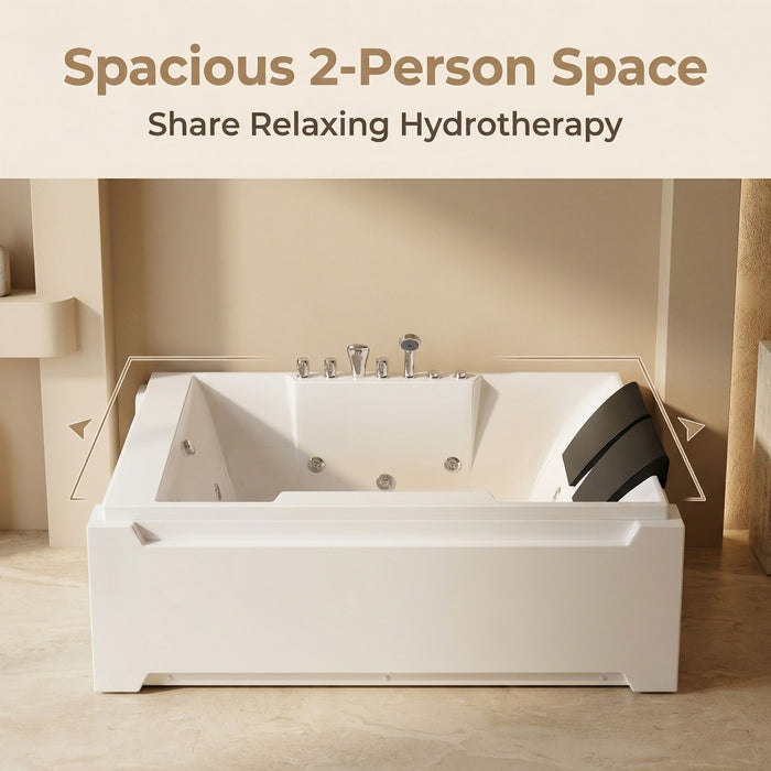 Xavier - Double Massage Bathtub - Milk White