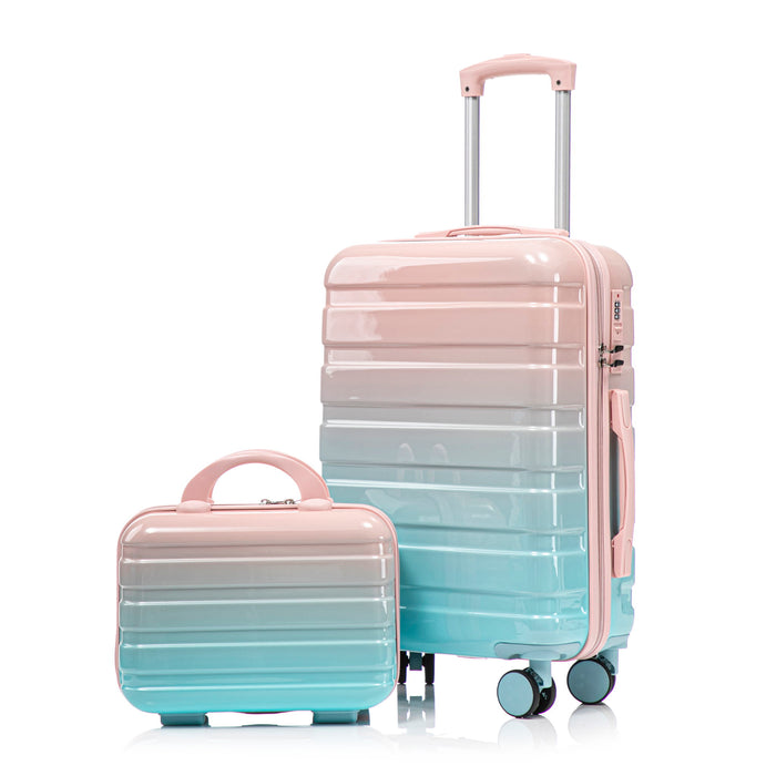 Luggage Set 14" / 20" With Combination Lock And Cosmetic Case