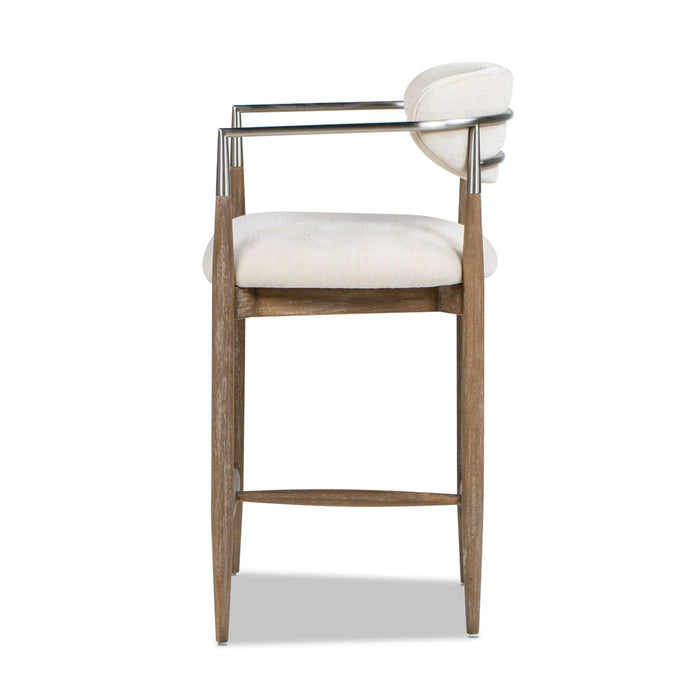 Artemis - Mixed Material Upholstered Counter Stool - Warm White