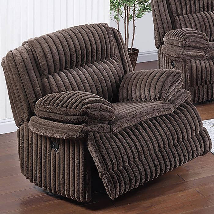 Contemporary Manual Motion Glider Recliner Chair With Padded Armrests And Smooth Rocking Function