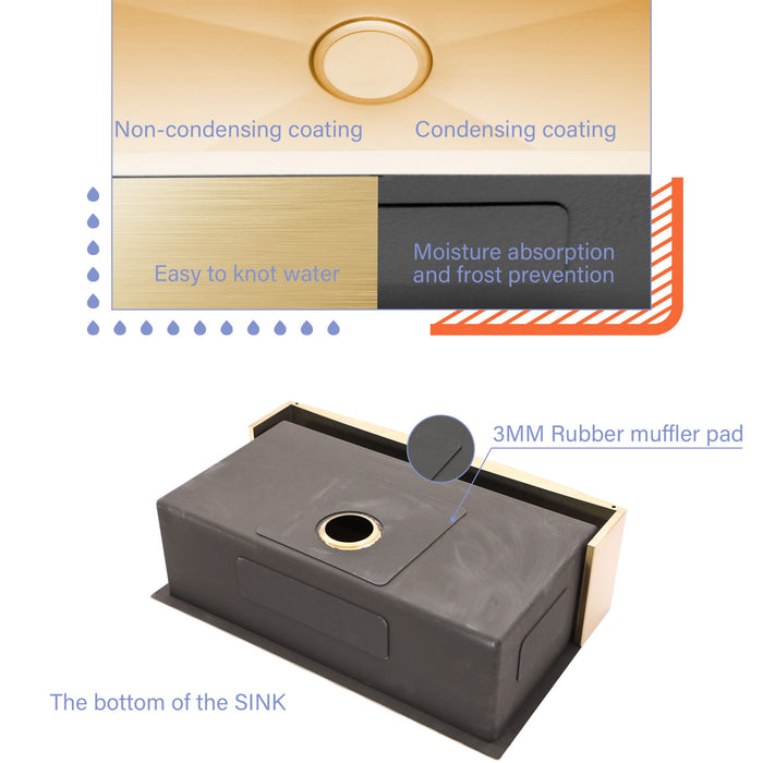 Farmhouse Kitchen Sink, Stainless Steel, Apron Front