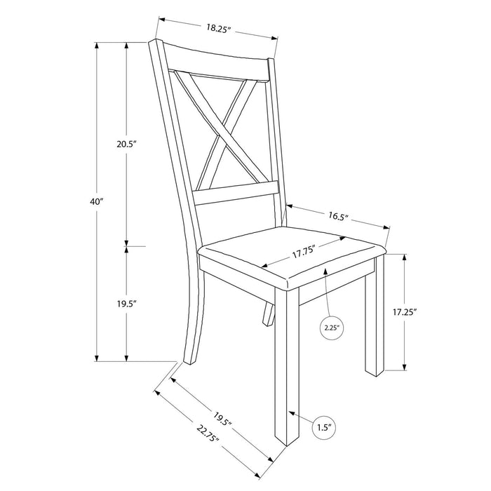 Dining Chair Side, Upholstered For Dining Room, Transitional (Set of 2)
