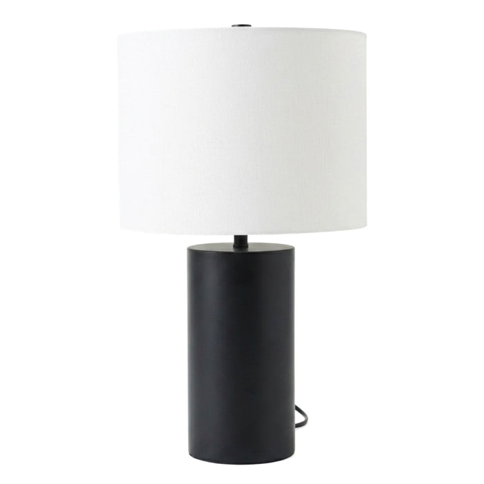 Aura - Table Lamp With On / Off Switch Block Base - Black / White