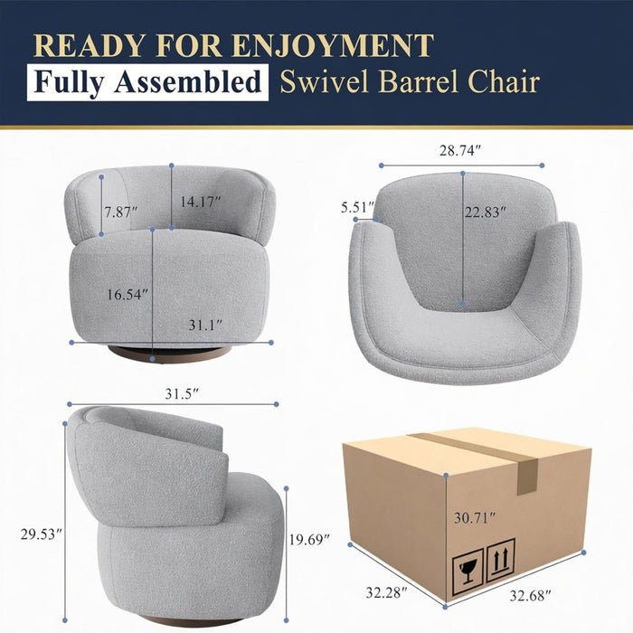 Swivel Barrel Accent Oversized Club Chair