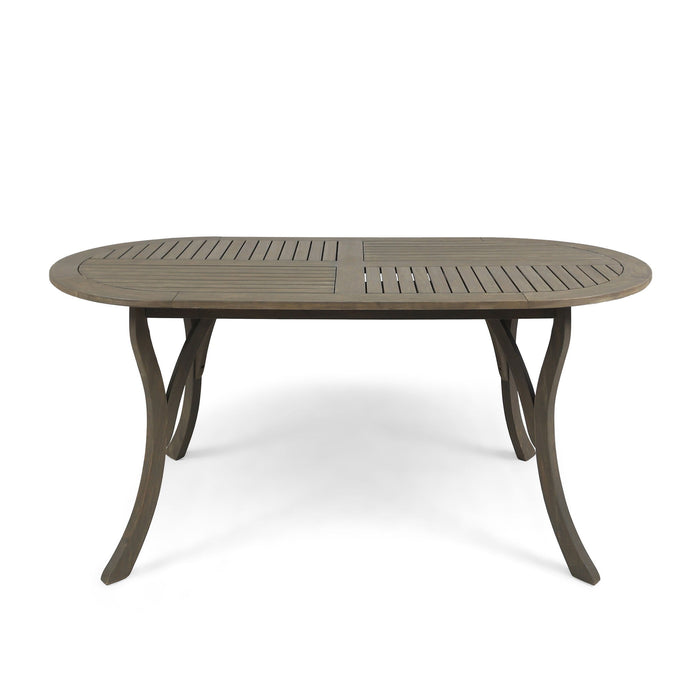 Outdoor Table With Smooth Lines, Slat Top