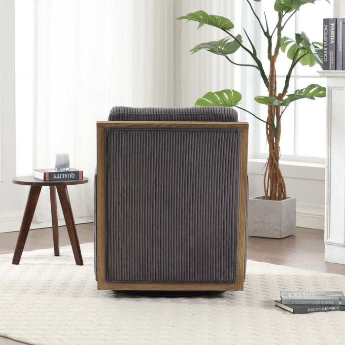 Comfy Accent Barrel Chair, 360 Degree Swivel