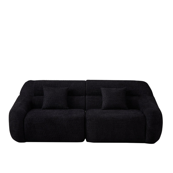 Luxury Curved Corner Sectional Sofa With 4 Pillows