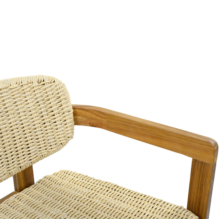 Outdoor Accent Armchairs For Patio (Set of 2) - Natural / Teak