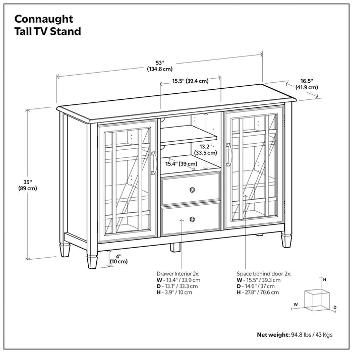 Connaught - Tall TV Stand - Brown