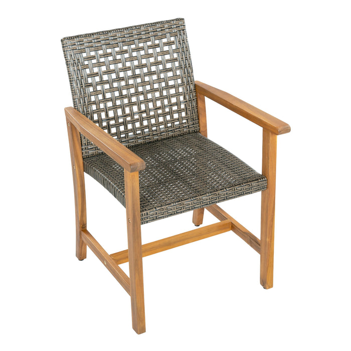 Outdoor Dining Chairs (Set of 2) - Mocha / Teak