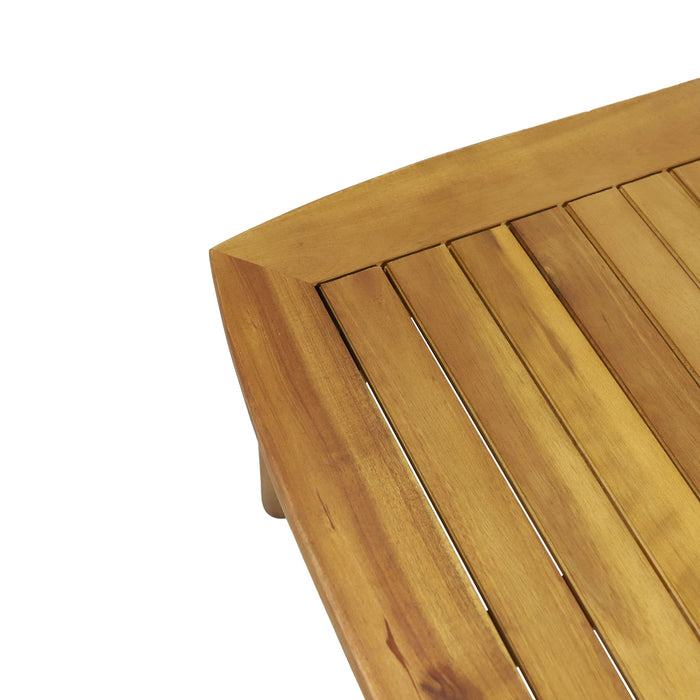 Outdoor Acacia Wood Loveseat Set With Coffee Table