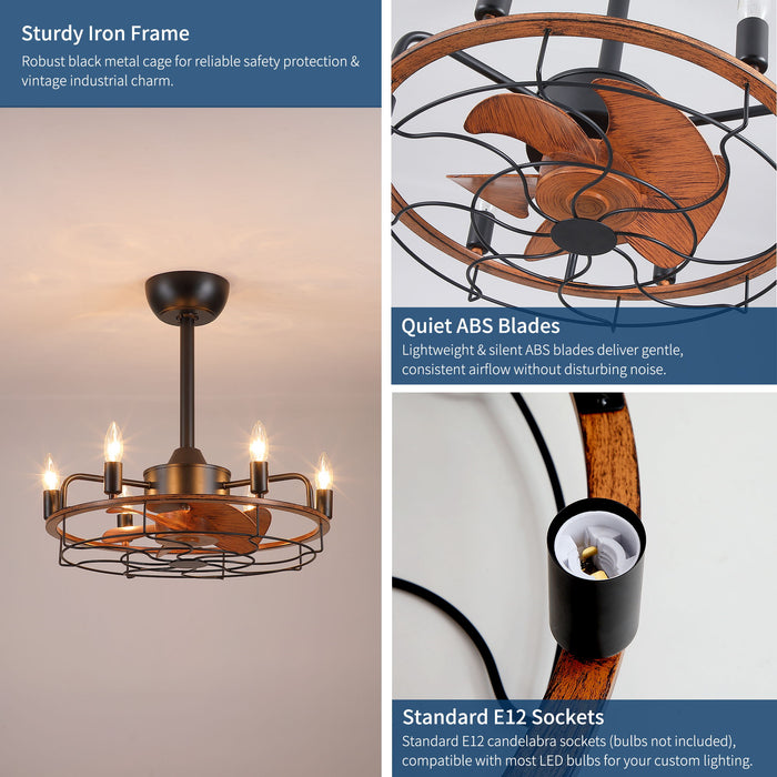 Modern Farmhouse Ceiling Fan, Adjustable Hanging