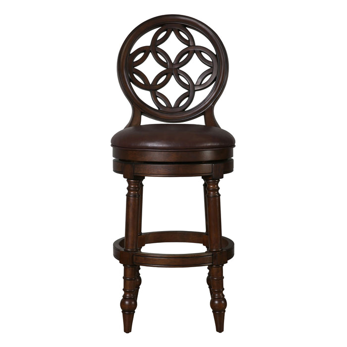 Stool With Back And Swivel Upholstered Seat