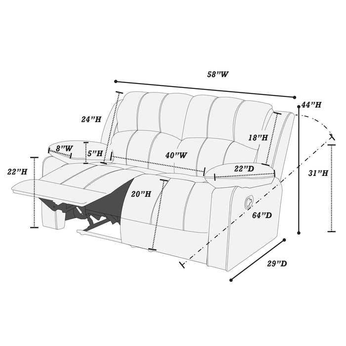 Modern Style Living Room Set With Reclining
