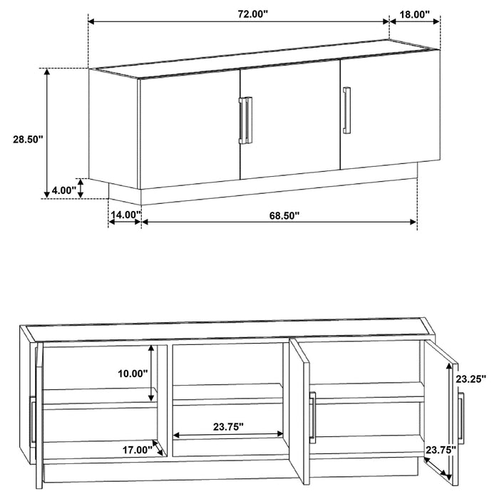 Metzger - 3 Door Sideboard Buffet - Gray
