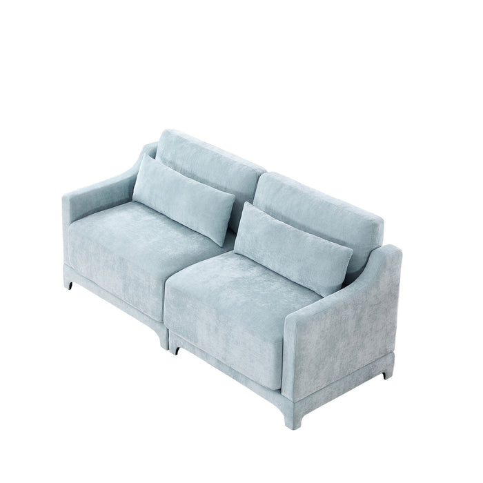 Elegant Sofa With Ergonomic Design And Lumbar Pillows
