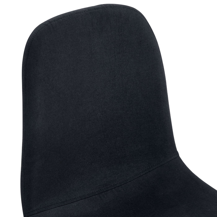 Modern Medieval Style Cushioned Side Chairs Set With Black Metal Legs For Kitchens