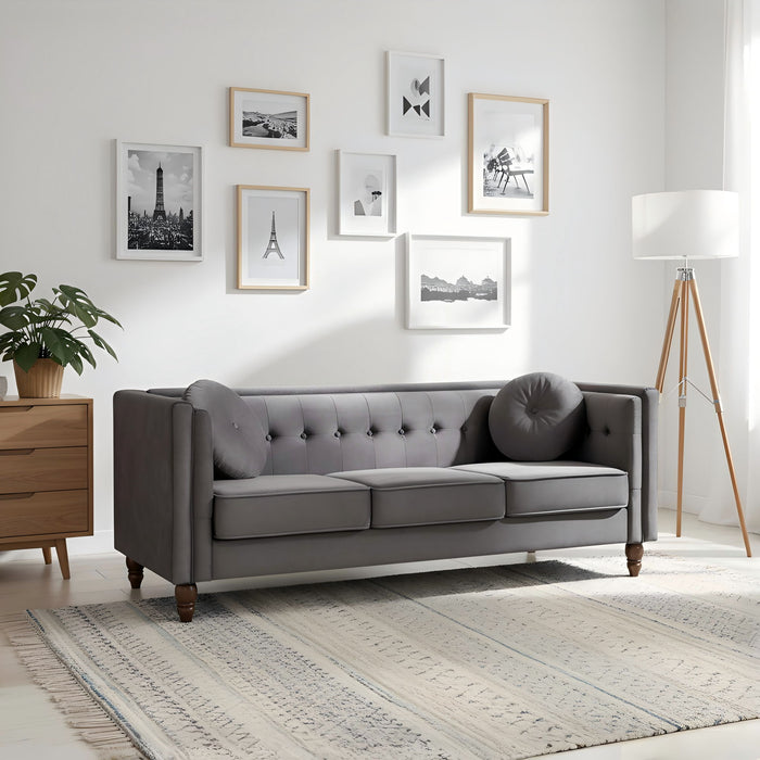 Chesterfield Sofa With Square Arms For Living Room