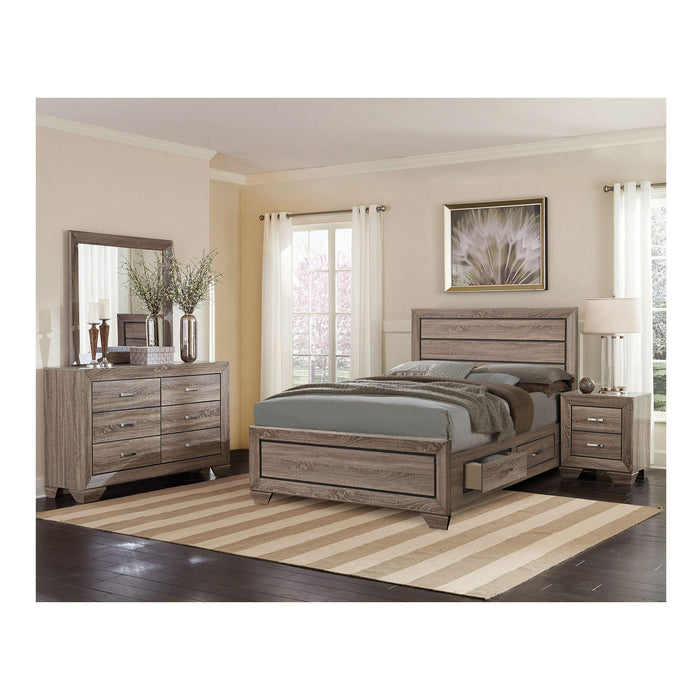 Queen Storage Bed With Underbed Drawers - Brown