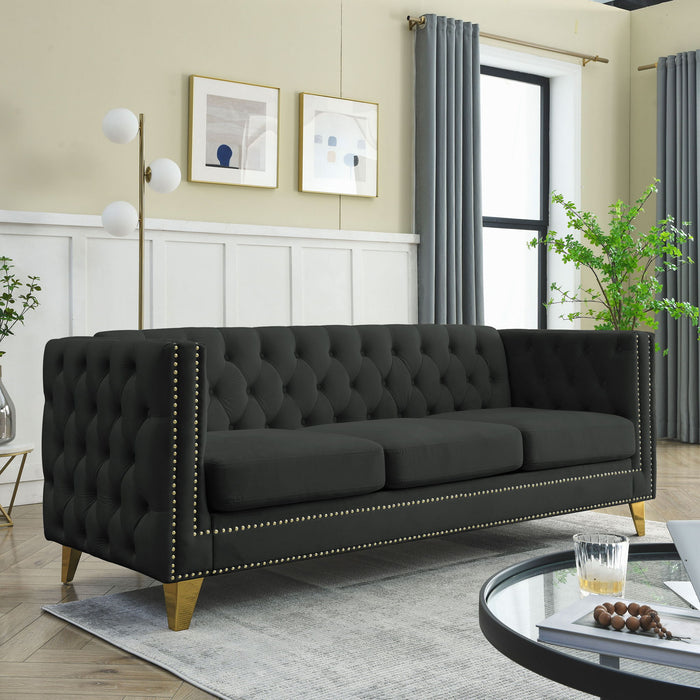 Modern Sofa With Button Tufting, Upholstered Couch For Living Room