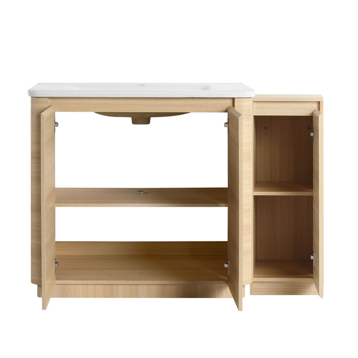Freestanding Bathroom Vanity With Sink, 1 Small Storage Cabinet, Soft Close Door