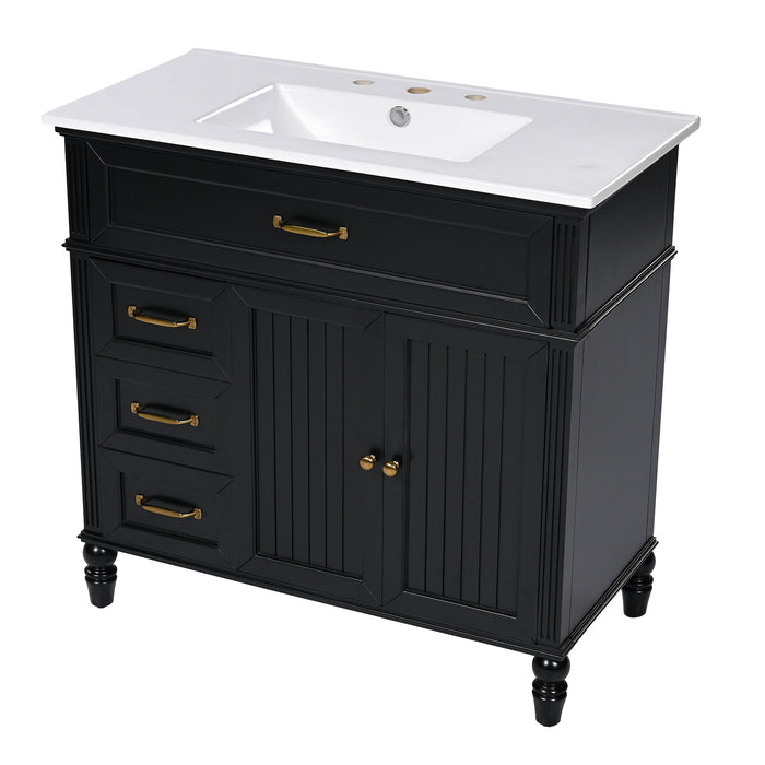Bathroom Vanity With Sink, Freestanding Cabinet & Drawers