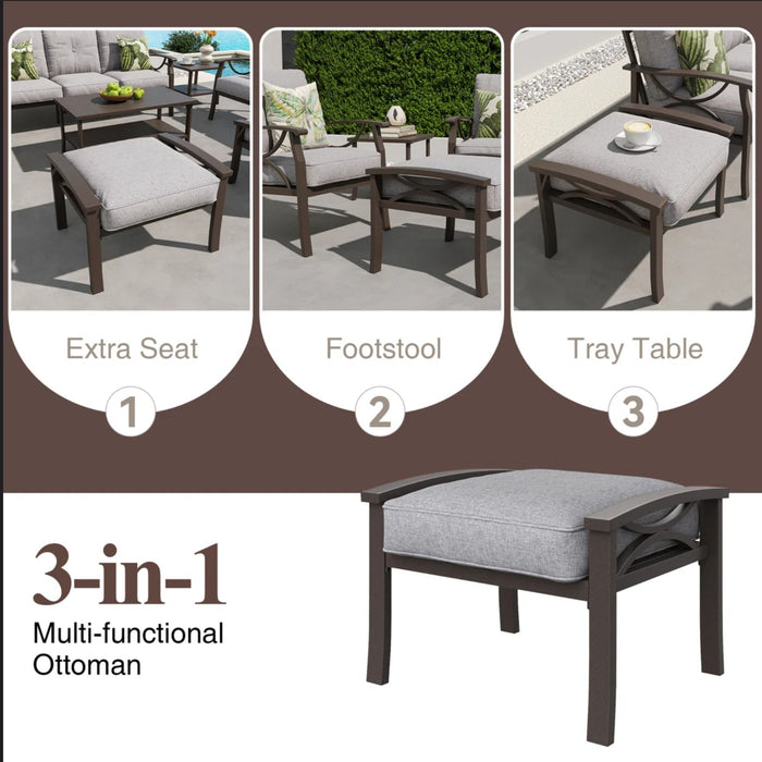 Patio Furniture Set With Coffee Table And Cushions For Backyard